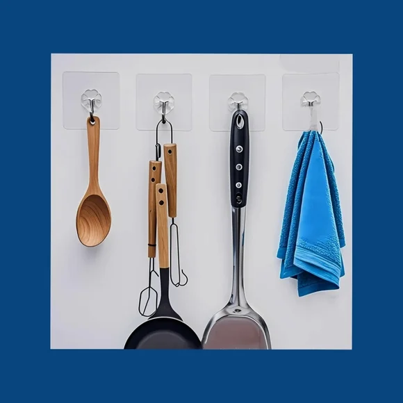 Self Adhesive Hooks for Hanging Light Items Kitchen, Bath. 12 Pieces - Picture 3 of 4